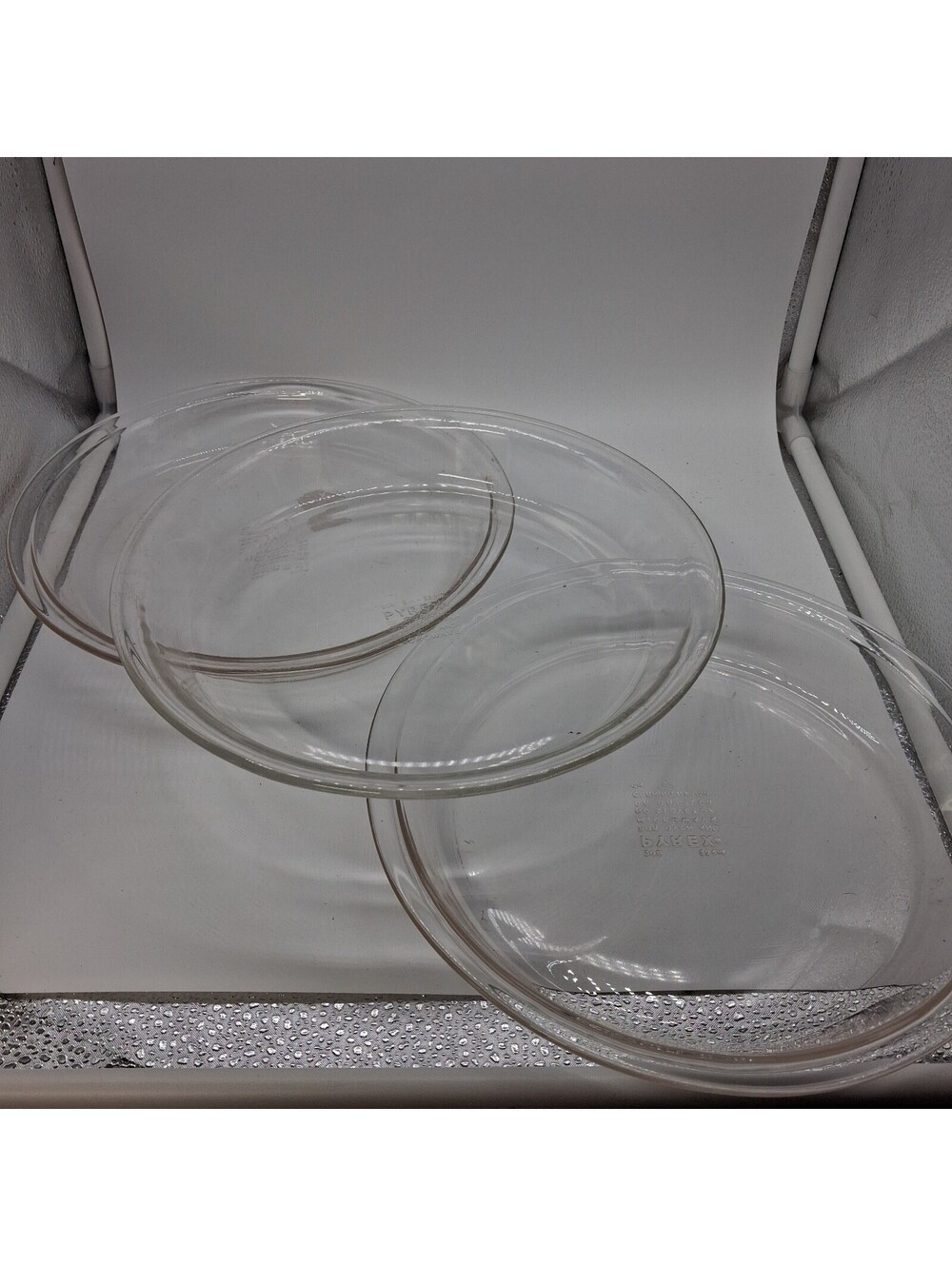 Vintage PYREX 209 9" Clear Glass Pie Plates Set of 3 Made in USA